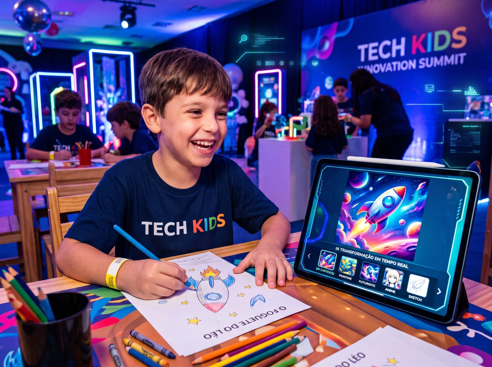 AI Art Lab — desenho transformado por Inteligência Artificial