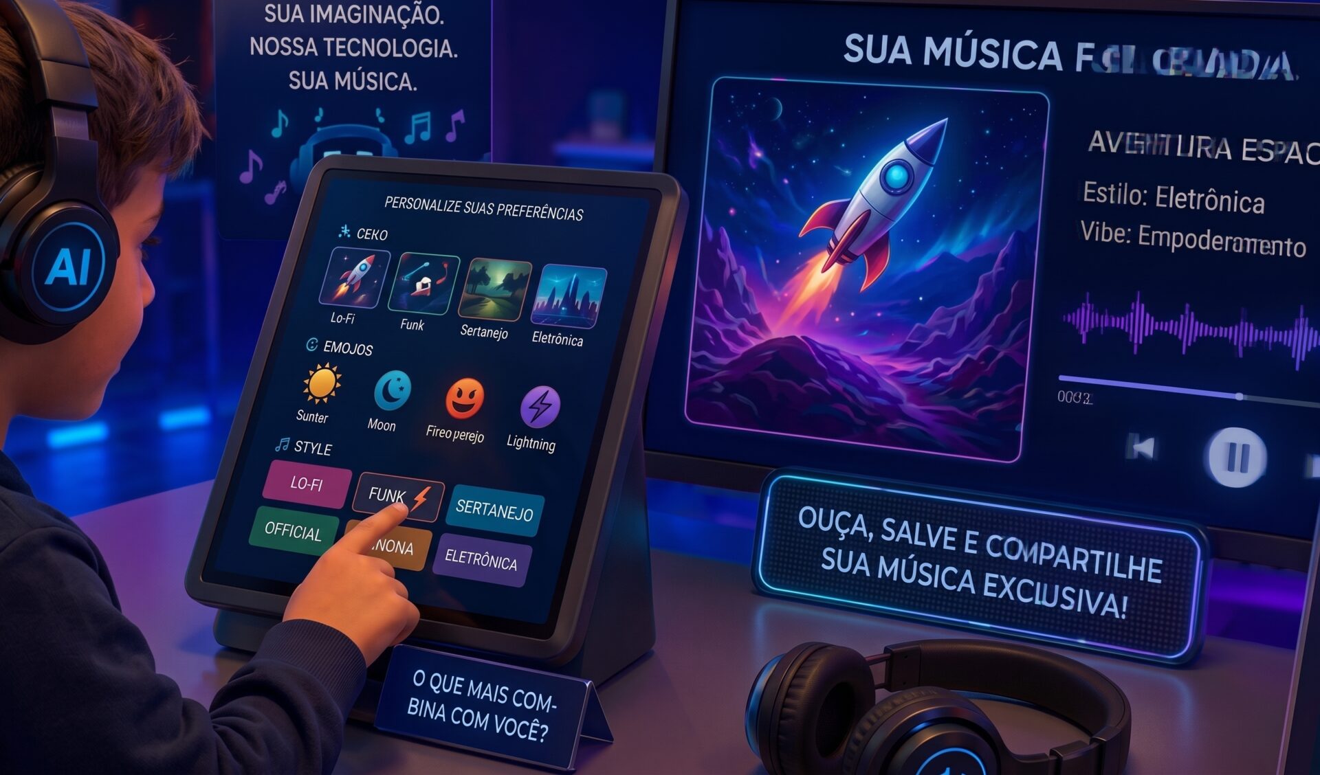 AI Music Lab — trilha sonora exclusiva criada por Inteligência Artificial